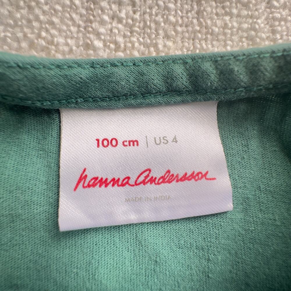 Hanna Andersson Green Rainy Hedgehog Skirted Tee GUC 4 - Picture 3 of 5
